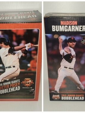 Pair of San Francisco Giants SGA junior Giants bobbleheads in box